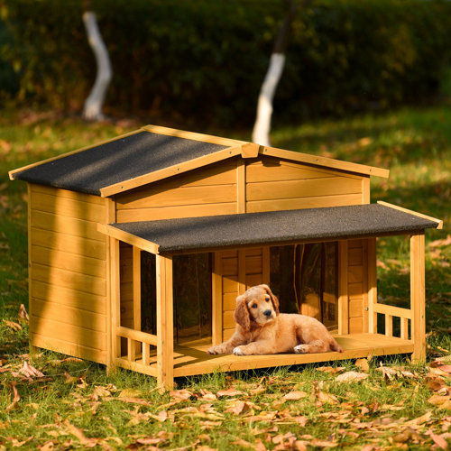 Tucker Murphy Pet™ Danina Wood Insulated Dog House | Wayfair