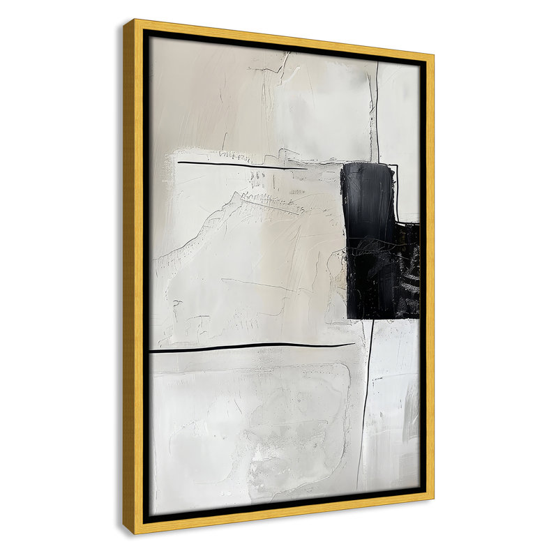 «Neutral Balance I Print» par Lazar Studio, L 13,5 po x H 19,5 po, Toile avec cadre, Flotteur doré