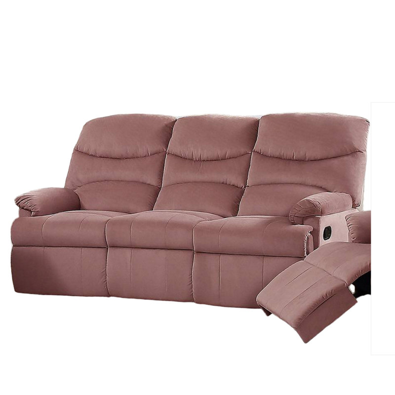 Causeuse inclinable manuelle en velours de 53 po Karry, Rosé