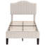 Lit simple tapissier avec 2 tables de chevet - Ensemble de chambre à coucher moderne-1152757736