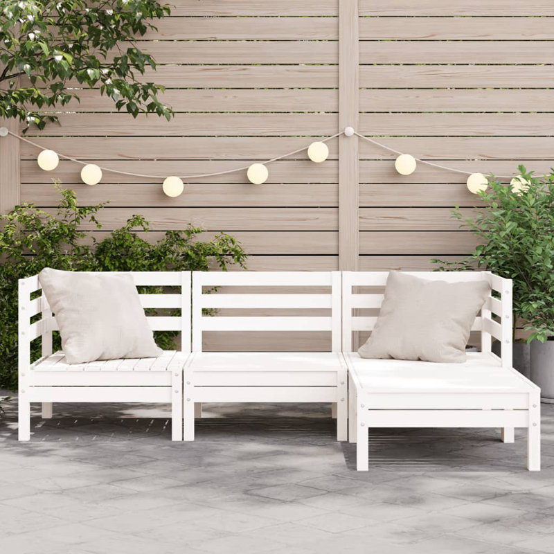 Liesl 190.5cm Wide Wood Patio Sofa, White