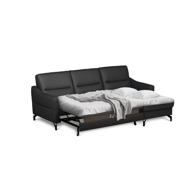 Falkirk Leather Corner Sofabed