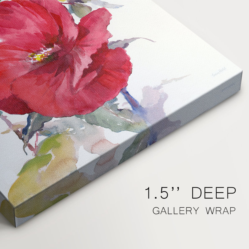 Hibiscus Glow III - galerie enveloppée Cavas, H 18 po x l 12 po
