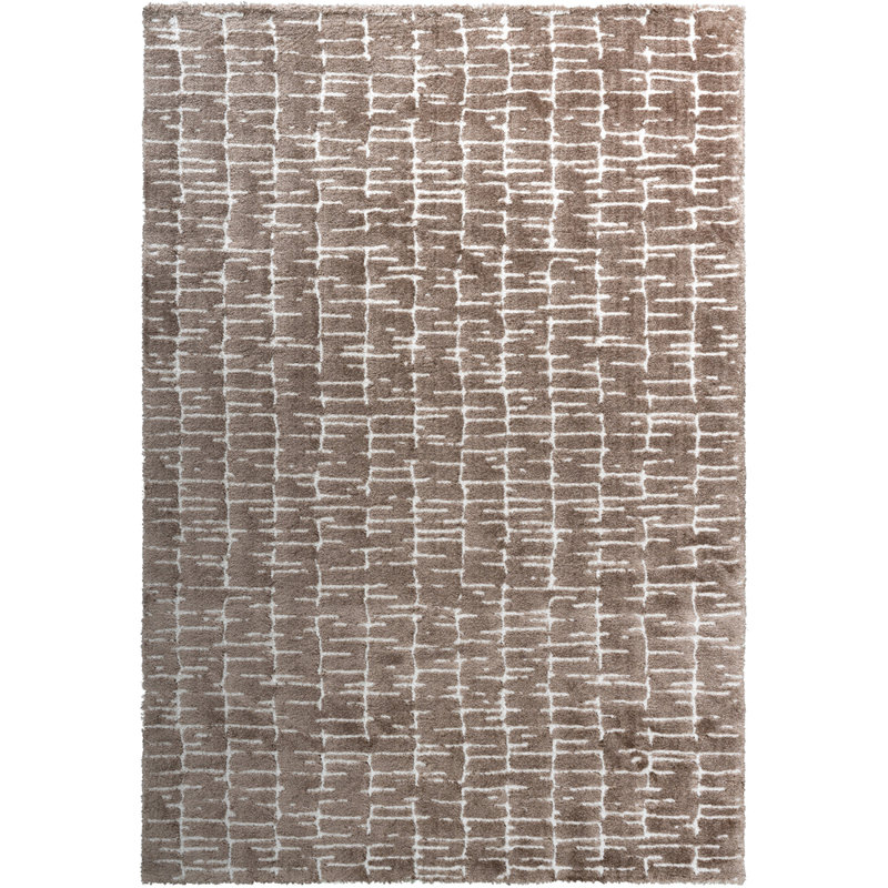 Tapis en polyester recyclé brun et ivoire Nina Genesis