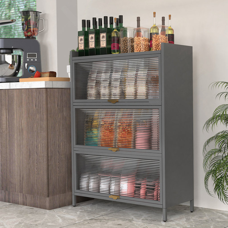 4-Level Flip Door Cabinet, Gray