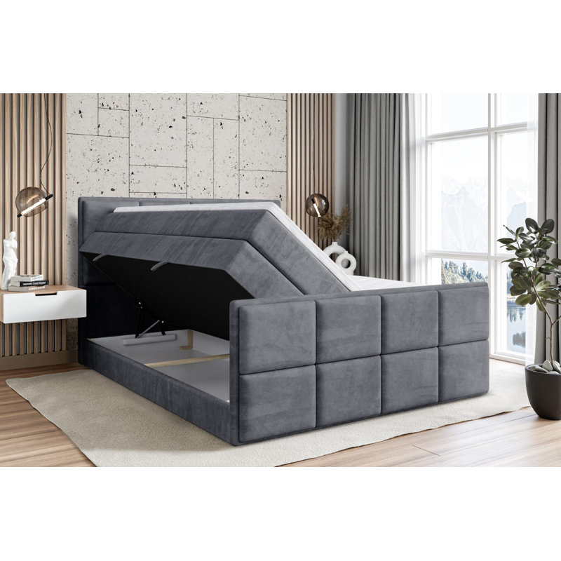 Bed, 140 x 200cm, Dark gray