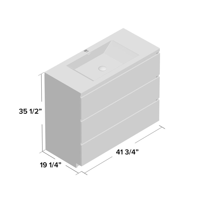 Ensemble de meuble-lavabo simple 42 po Hargrave, Bois de rose