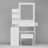 Maestri Small Space Left Bedside Cabinet Vanity Table + Cushioned Stool, Extra Large Right sliding mirror-1057862047