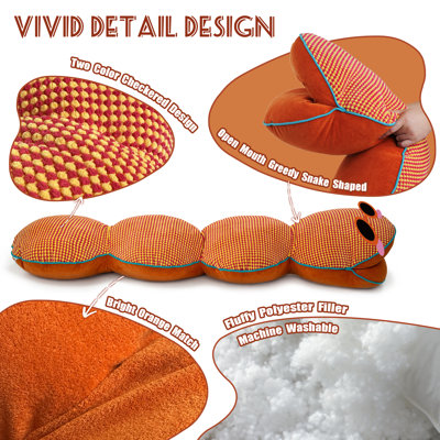 Plaid Orange Backrest Cushion