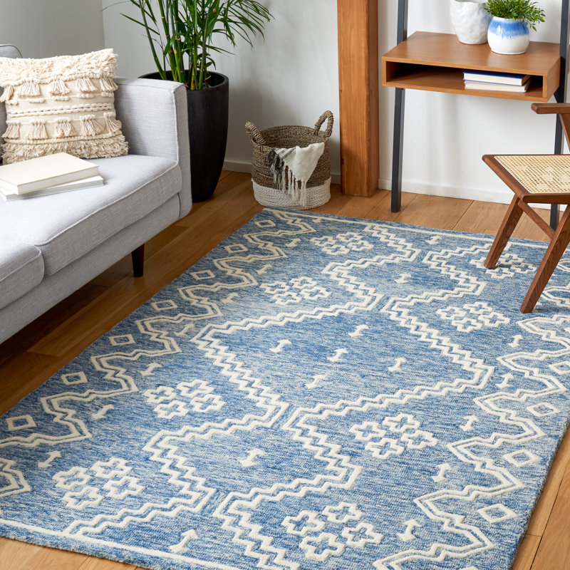 Abbey-Louise Hand Tufted Wool Southwestern Rug, Rectangle 4' x 6'
