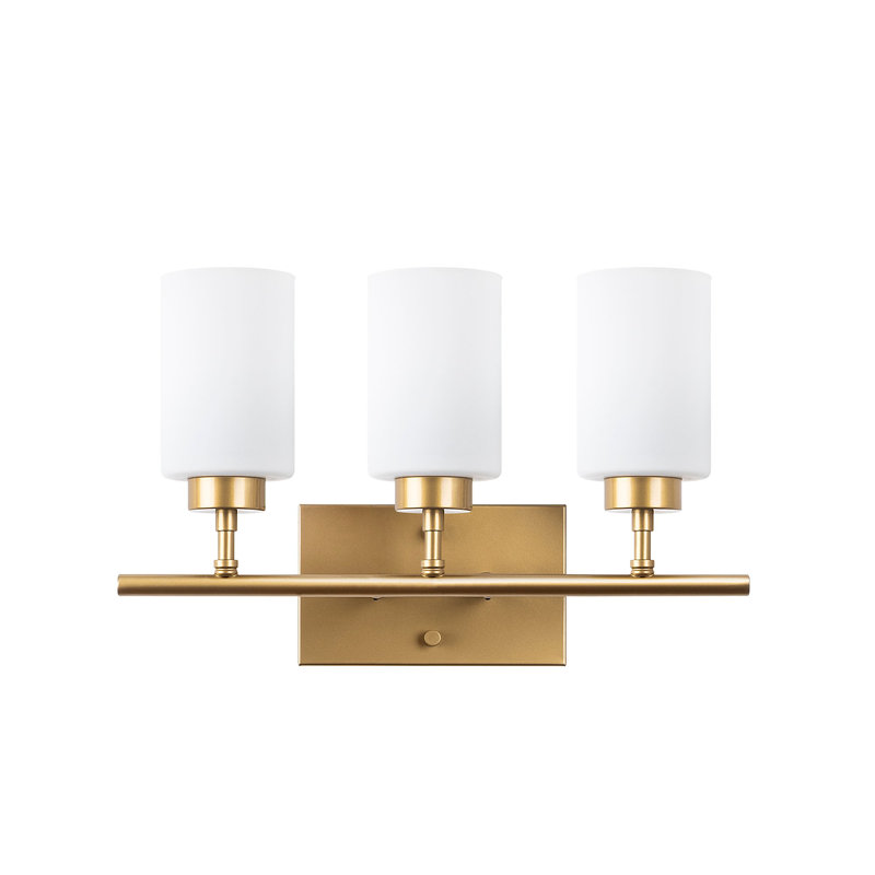 Glam Scandinavian Wall Lamp, Gold Metal Body, 18.1 x 5.9 x 11.0 inches | Glass Cap (Diameter: 3.9 inches, Height: 5.9 inches) | 3 x E27 Socket, Max 40W | Stylish Lighting for Modern Home Decor, IP20 Rated