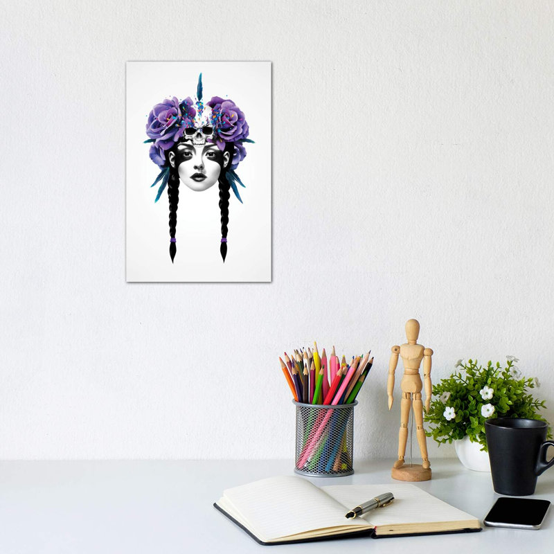 «New Way Warrior» par Ruben Ireland - impression d'art graphique, H 12 po x l 8 po x P 0,75 po, Toile tendue