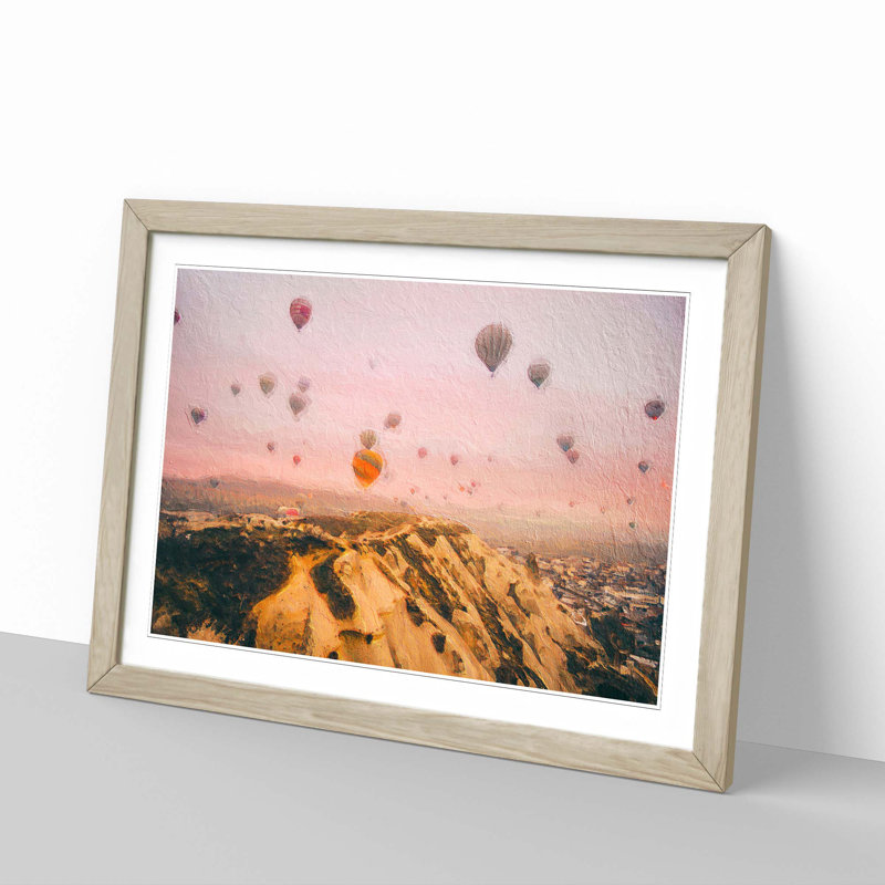 Hot Air Balloon Ride - Framed Print, Oak Framed, 48cm H x 65cm W x 2cm D