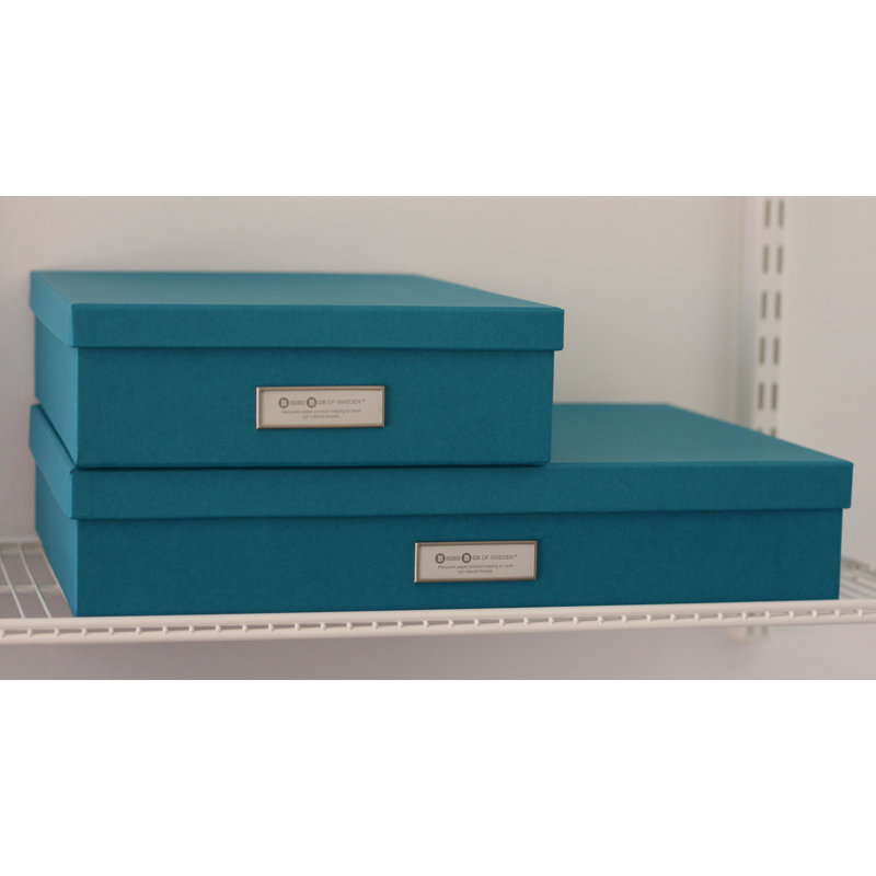 Symple Stuff Decorative Bin, Turquoise