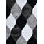Tapis géométrique moderne RugGuy - Motif losanges noirs et blancs - pour salon et salle à manger - 160 x 220 cm, ne peluche pas, facile à nettoyer-1176533030-1181995223