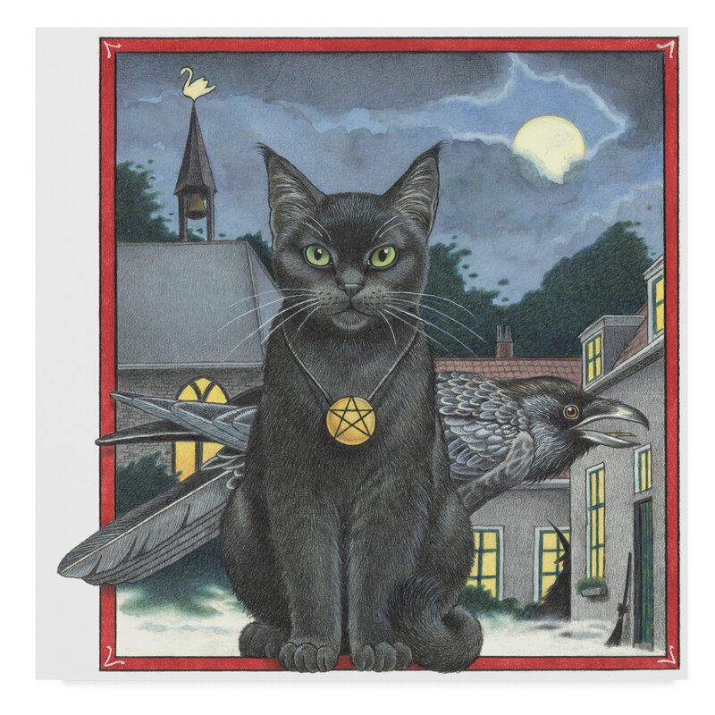 Francien Van Westering Halloween Black Cat On Canvas