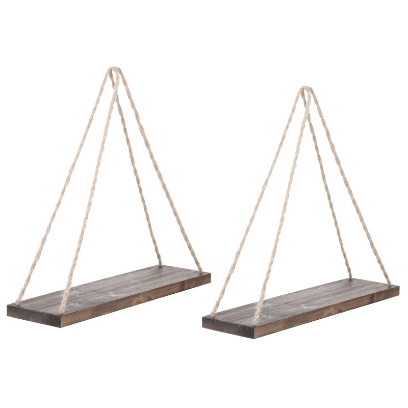 2 Piece Triangle Solid Wood, Brown