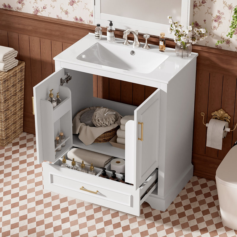 Meuble-lavabo 30 po avec lavabo, Blanc