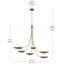 Lustre à 6 lumières XL en bronze champagne Palmela 45,75 pouces-129687652-129742220
