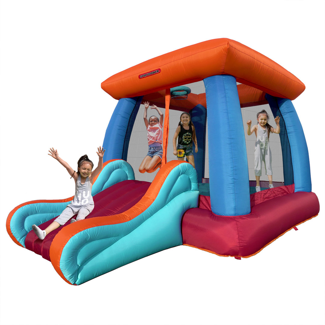 Sportspower My 1st™ Inflatable Bounce House with Slide & Hoop, Mesh Safety Netting, Double Stitched, ASTM Certified, Lifetime Warranty on Included Blower Sportspower