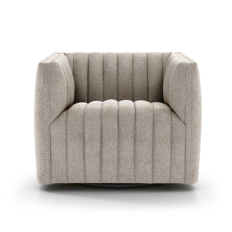 Augustine Swivel Armchair, Orly Natural Polyester