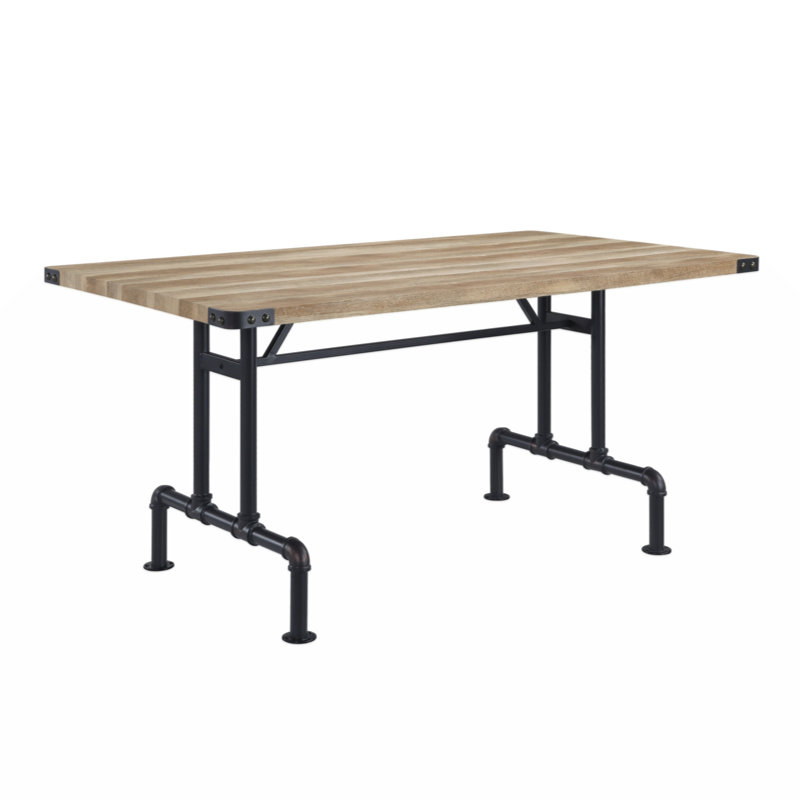 Jozyah 37" Rectangular Dining Table in Oak and Sandy Black