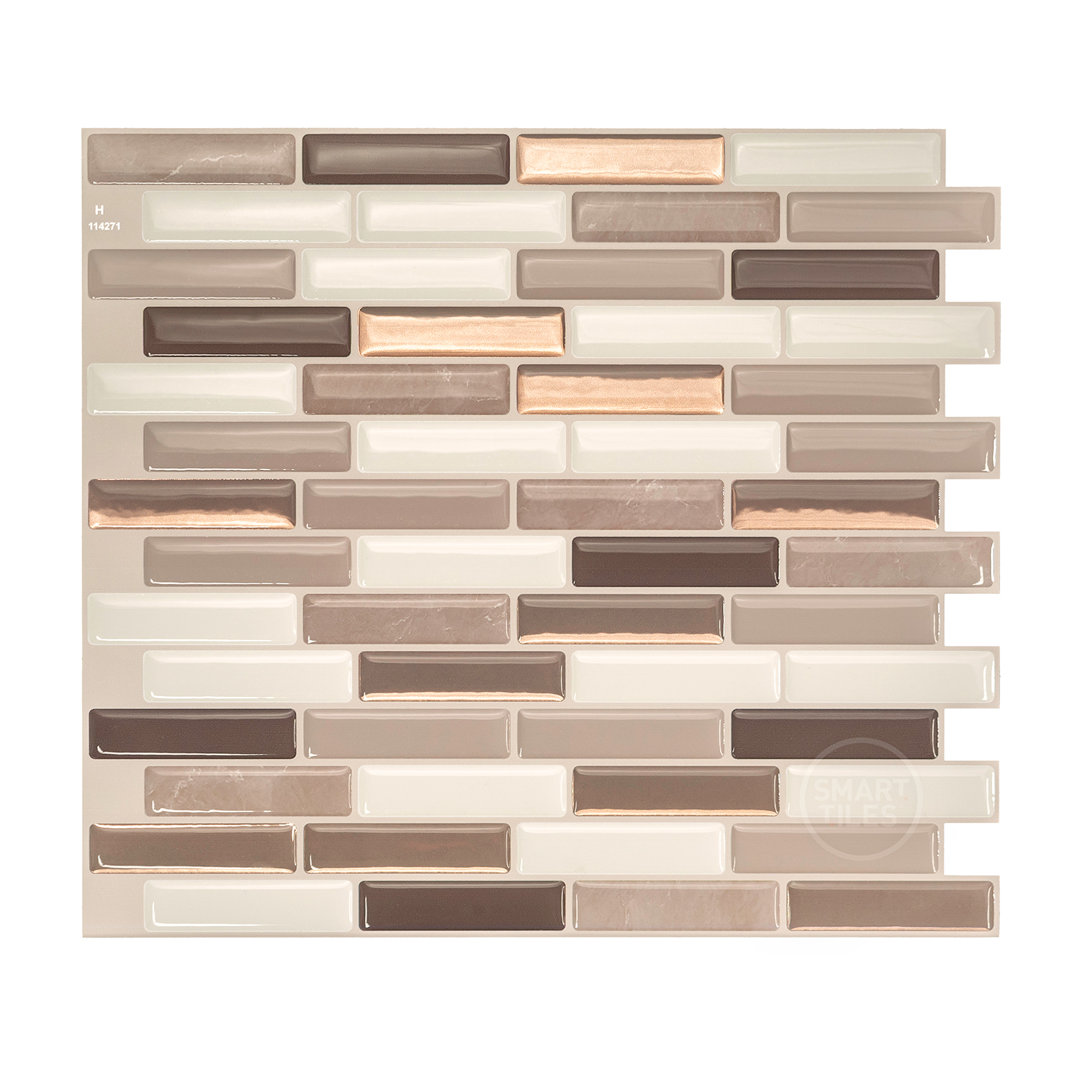 Peel and Stick Gel Backsplash Tile Milenza 10" x 9" (Set of 4) (Set of 4) Smart Tiles