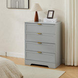 Accent Cabinet with 4 Drawers, Modern Accent Chests Large Wood Storage Cabinet Organizer