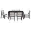 Ensemble de table de salle à manger rétro 7 pièces pour 6,1 tables de salle à manger en bois pour 6 personnes avec chaises rembourrées-196045818-196045822-196045816