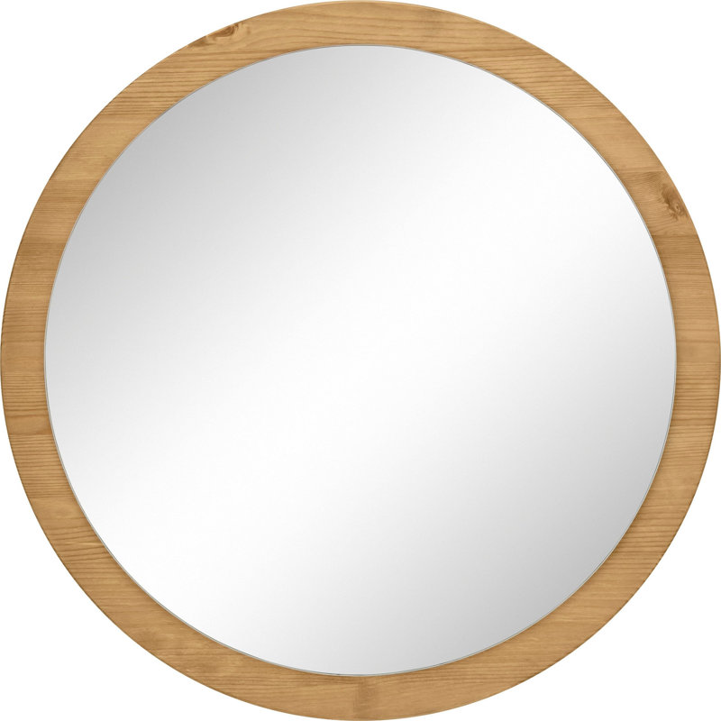 Ayanna Solid Wood Flat Wall Mirror, Brown