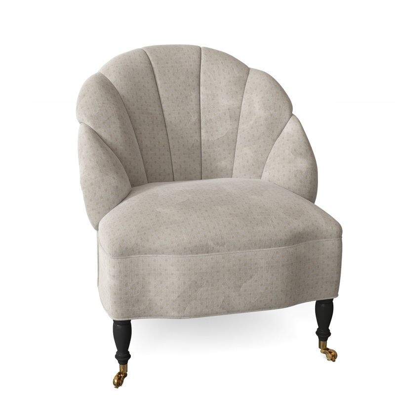 Camille Slipcovered Slipper Chair, Arianna Ivory
