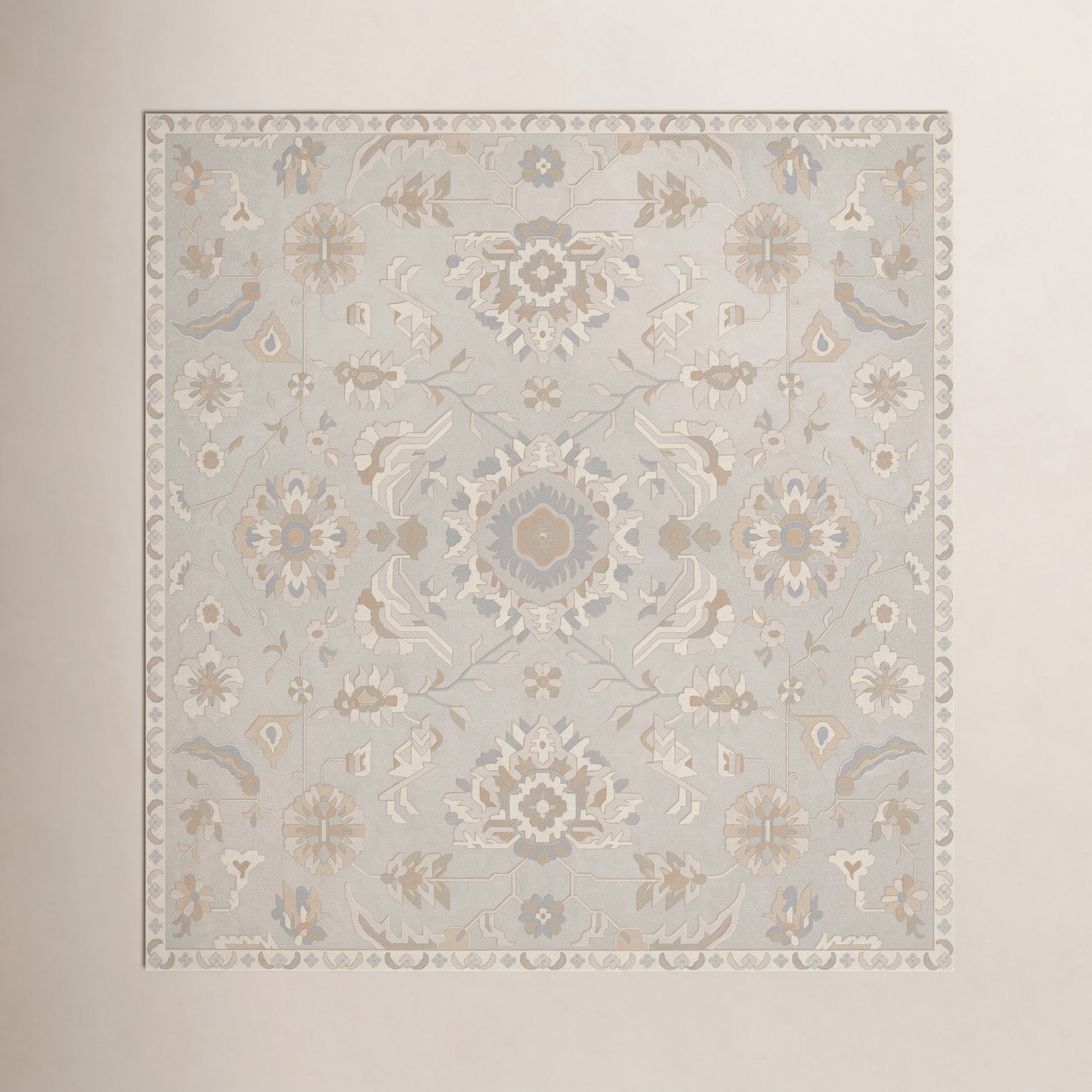 Arden Beige Hand-Tufted Wool Oriental Rug, Square 9'9"