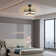 Lincoln 19.6In. LED-Light Matt Black Pendant Fixture With Fan