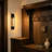 18inch 1 - Light Dimmable Black Metal Flush Mounted Wall Sconce Light, Vintage Style