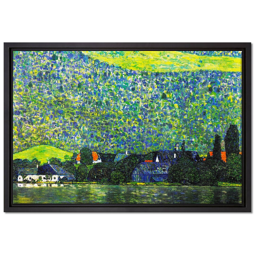 Gerahmtes Leinwandbild Kunstdruck Litzlberg am Attersee von Gustav Klimt