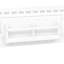 Lit plateforme simple en bois avec garde-corps et tablettes de rangement, blanc-133231914