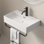 【Petit lavabo vasque mural blanc With - avec porte-serviettes et trou de robinet pour salle de bain compacte (céramique, conception peu encombrante)