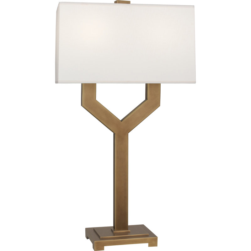Valerie Table Lamp, White, Vintage Brass
