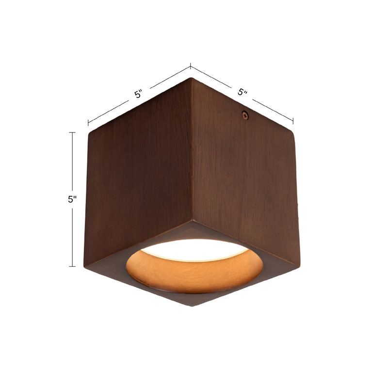 Rozek 1 - Light LED Semi Flush Mount, Walnut