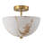 2-Light Vintage Faux Alabaster Bowl Semi Flush Mount