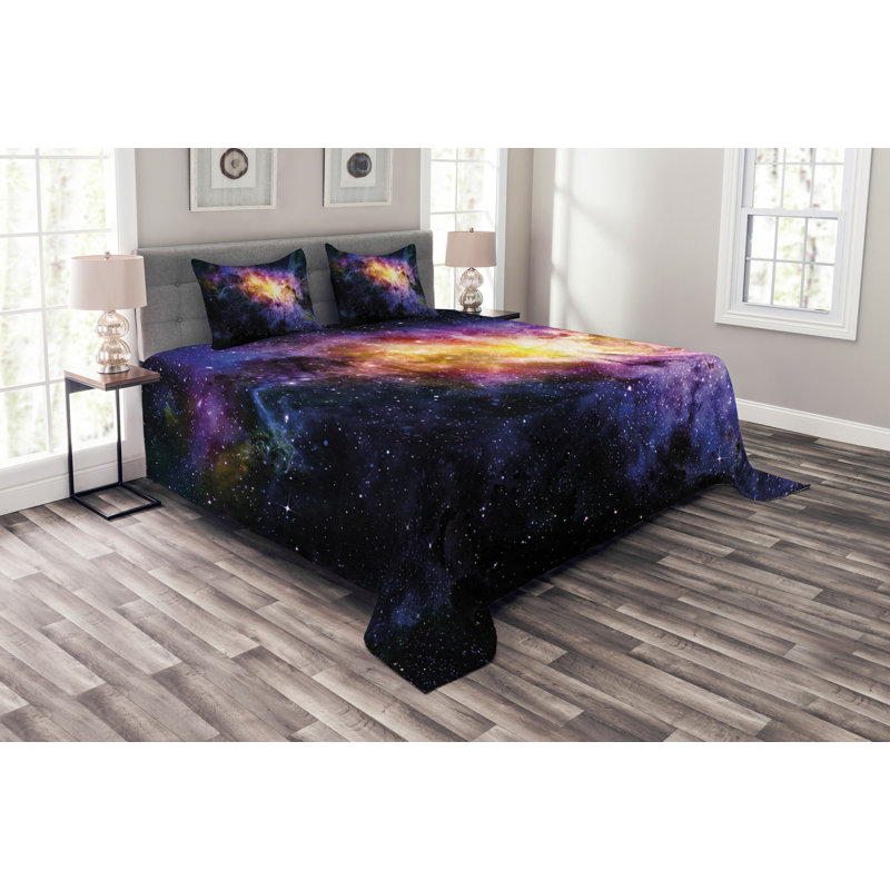 Galaxy Bedspread Set with Shams, 220 x 264 cm