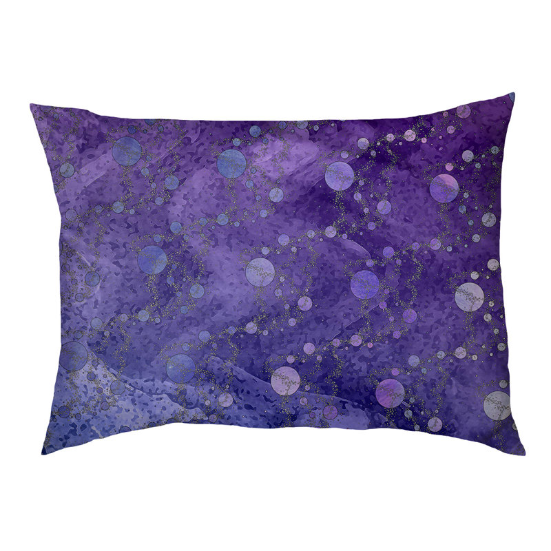 Coussin de concepteur de planète stars Byrge, L 52 po x l 42 po, Bleu / Mauve