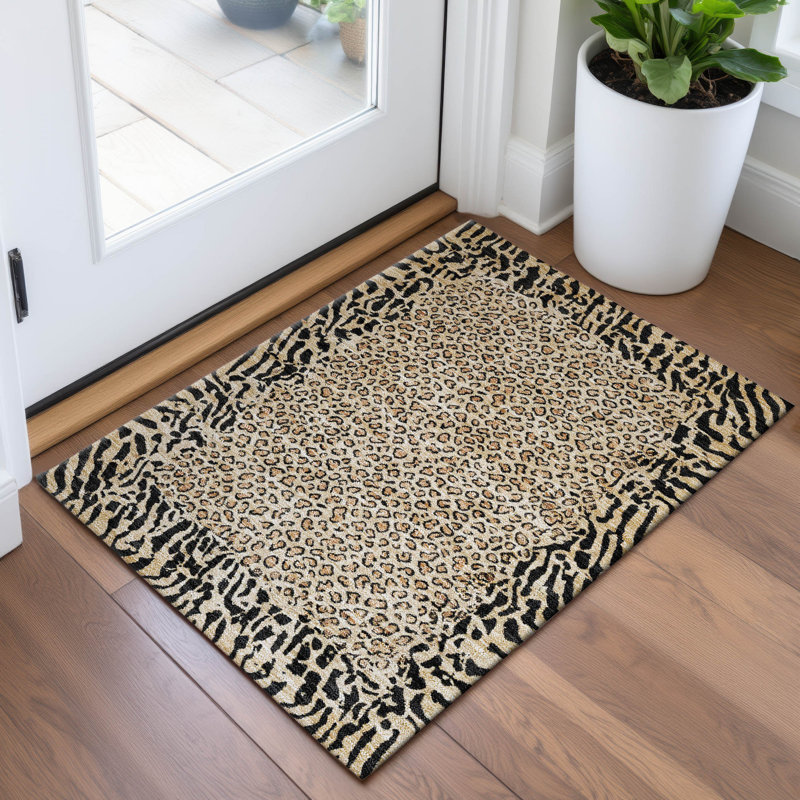 Premium Machine Washable Alvey AMF1230 Animal Skin Rug, Rectangle 1'8" x 2'6"