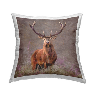 Wildlife Buck Woodland Nature Outdoor Printed Pillow by Pip Wilson