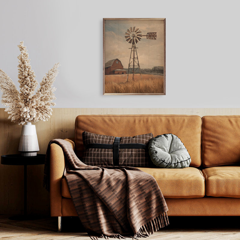 Windmill With Red Barn, 30" H x 24" W