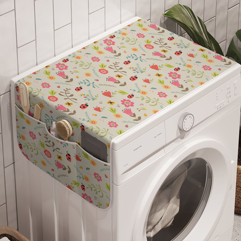 Ambesonne Ladybugs Washing Machine Organizer Pack of 2 47" x 18.5" Multicolor