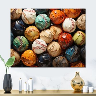 Baseball Collage I - Sports, art mural en métal