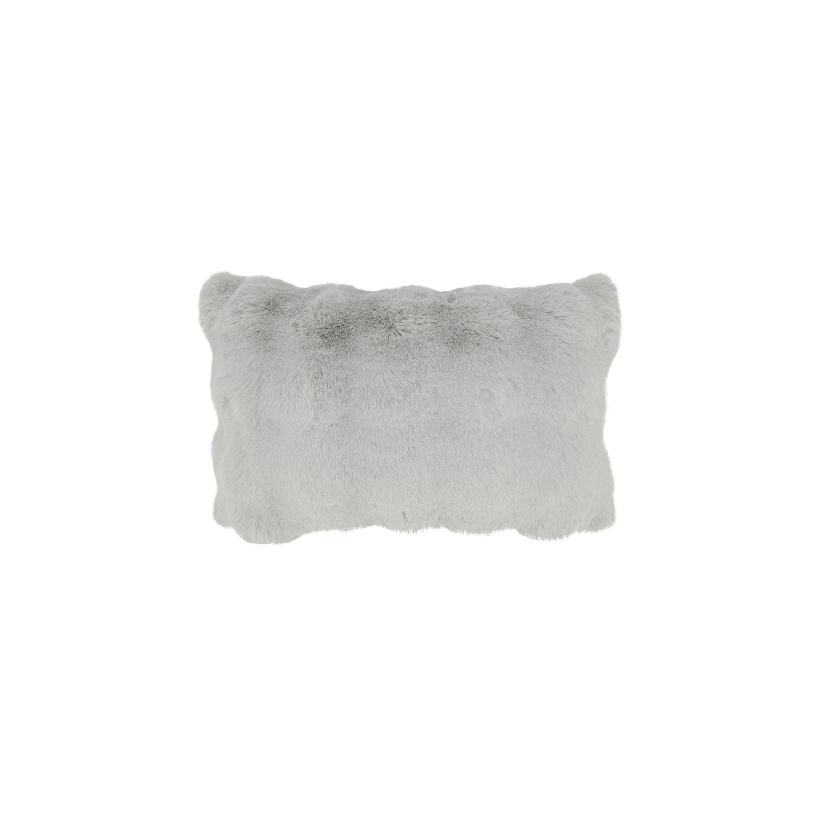 Cozy Bubble Faux Fur Pillow Cover, Gray, Down, Rectangle 12" H x 20" W