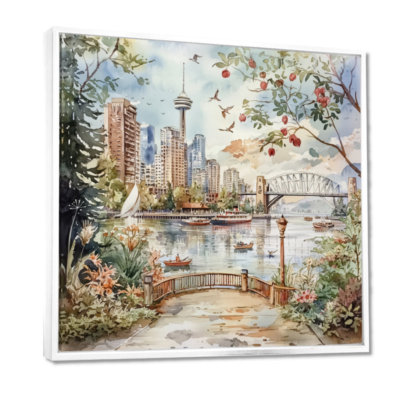 Canada Canada, paysage de sagesse de Vancouver II - art mural de la ville de Vancouver, H 30 po x l 30 po, Blanc
