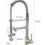 Robinet de cuisine rétractable en nickel brossé - poignée simple, fabrication entièrement en laiton, empreinte digitale, poignée à circulation d'eau froide et chaude, laiton, option eau rouille, remplissage en céramique